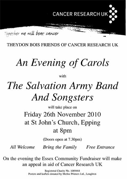Cancer Research Carol Concert Poster