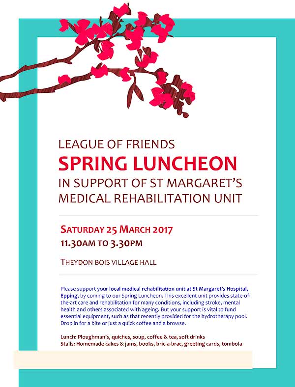 St Margarets Hosital Lunch Poster 170325
