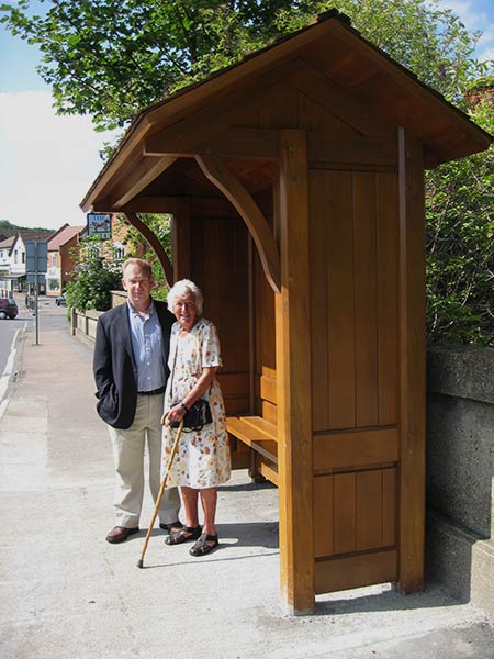 New Bus Shelter and Shelia Gymer