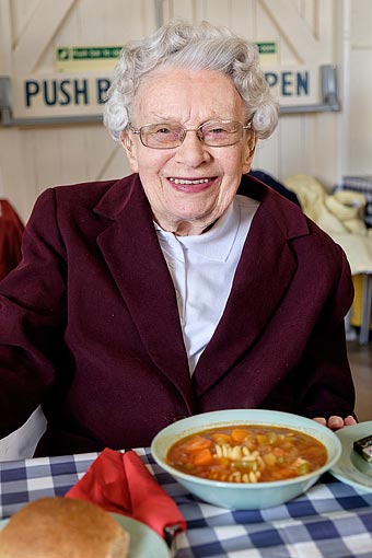 Joy Waiwright at St. Mary's Soup lunches